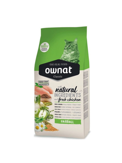Croquettes pour chat Classic HairBall Ownat 1.5kg