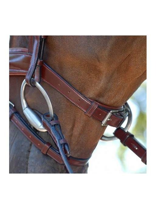 Bridon Dy'on muserolle combinée moyenne (Dressage collection cuir plat)