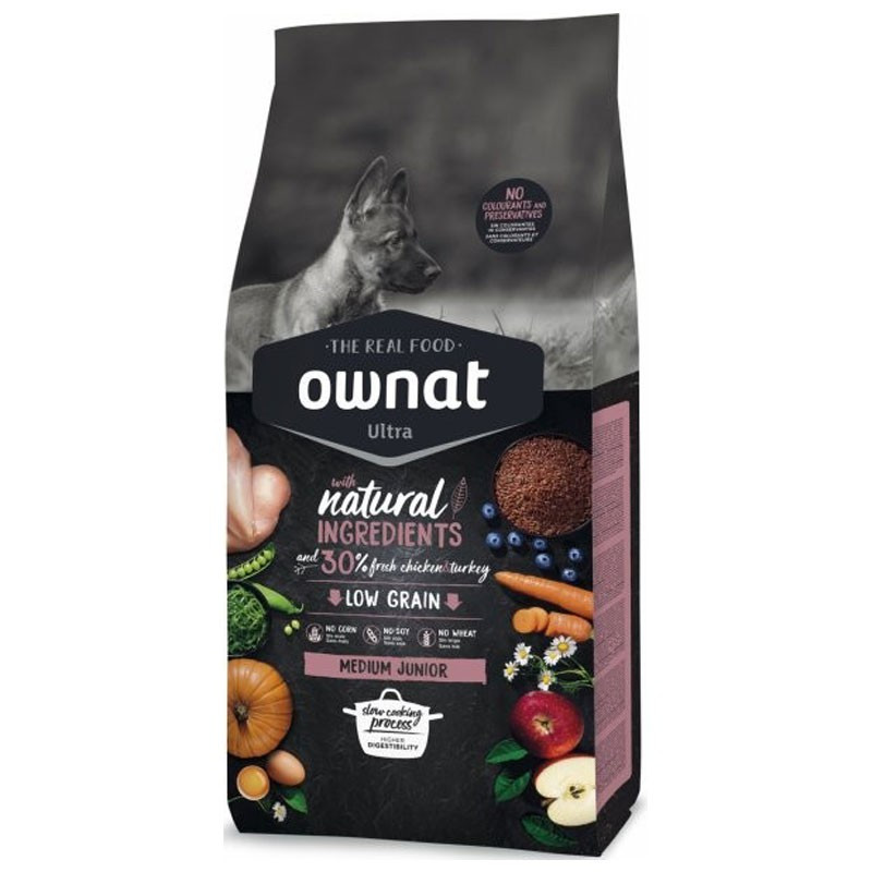 Croquette pour chiens Ultra Medium Junior Ownat 14kg