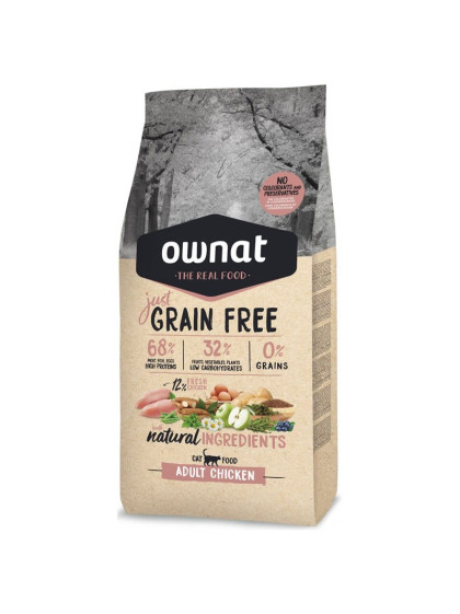 Croquettes Just Grain Free Adult Chicken chat Ownat 3 kg