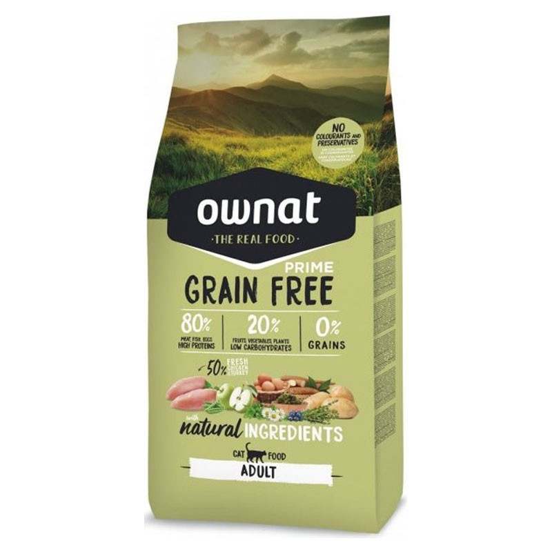 Croquettes chat Grain Free Prime Adult Ownat 3kg