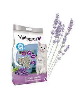 Litière chat à la lavande Cat Litter white Coarse Vadigran 10Kg