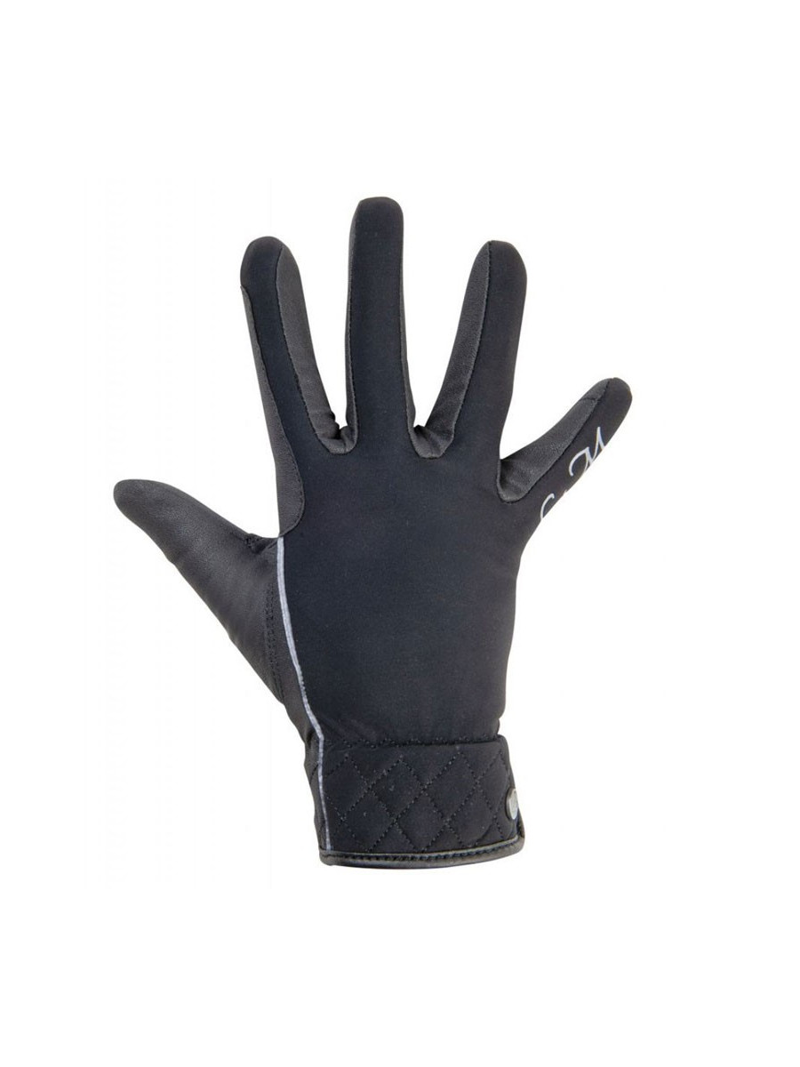 Gants D'équitation HKM Hobby Horsing - Noir/Gris - Taille 12 - Rembbourrage Léger - Fermeture Velcro - Respirants - 8