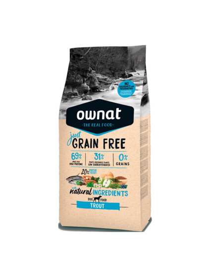 Croquettes Just Grain Free Truite Ownat 14kg