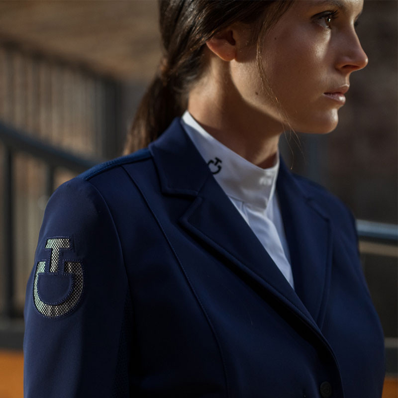 Veste de concours Tech Knit Zip femme Cavalleria Toscana bleu marine Veste de concours Tech Knit Zip femme Cavalleria Toscana bleu marine