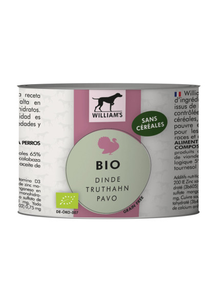 Pâtée Bio William's à la Dinde 200g