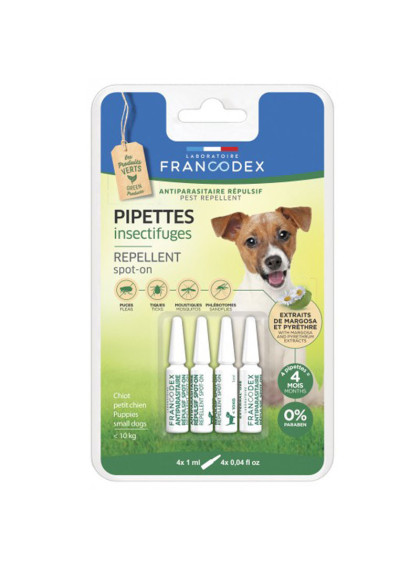 Pipettes Insectifuges pour chiots et petits chiens Francodex