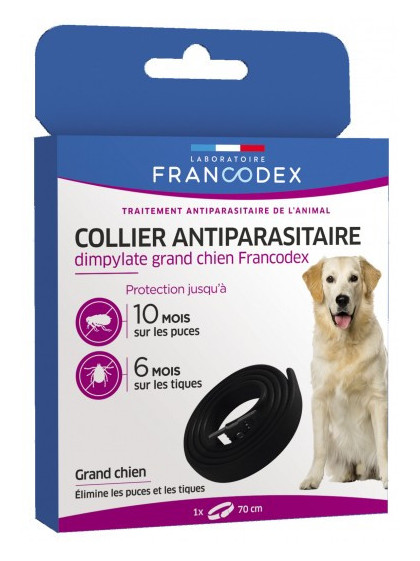 Collier antiparasitaire dimpylate pour grands chiens Francodex