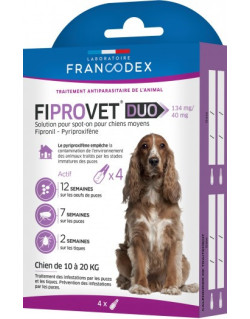 Antiparasitaire pour chien Fiprovet Duo Francodex
