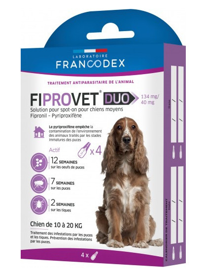 Antiparasitaire pour chien Fiprovet Duo Francodex