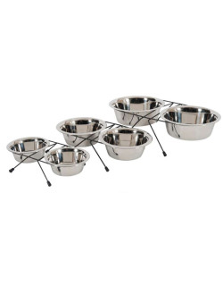 Support avec 2 bols inox Zolux