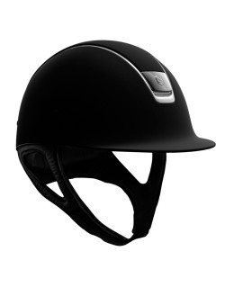 Casque Shadowmatt Blason Chrome noir Liseré Titanium Samshield