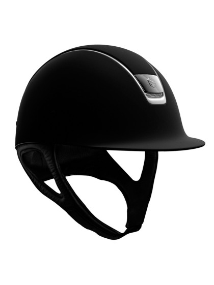 Casque Shadowmatt Blason Chrome noir Liseré Titanium Samshield