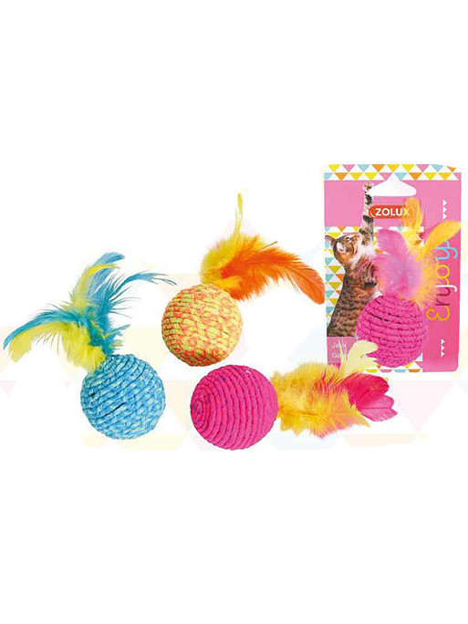 12 Balles Avec Plumes Pour Chat - Jouet Interactif Intérieur/extérieur, 3cm, Stimule L'instinct De Chasse - Idéal Chaton Et Chat Adulte