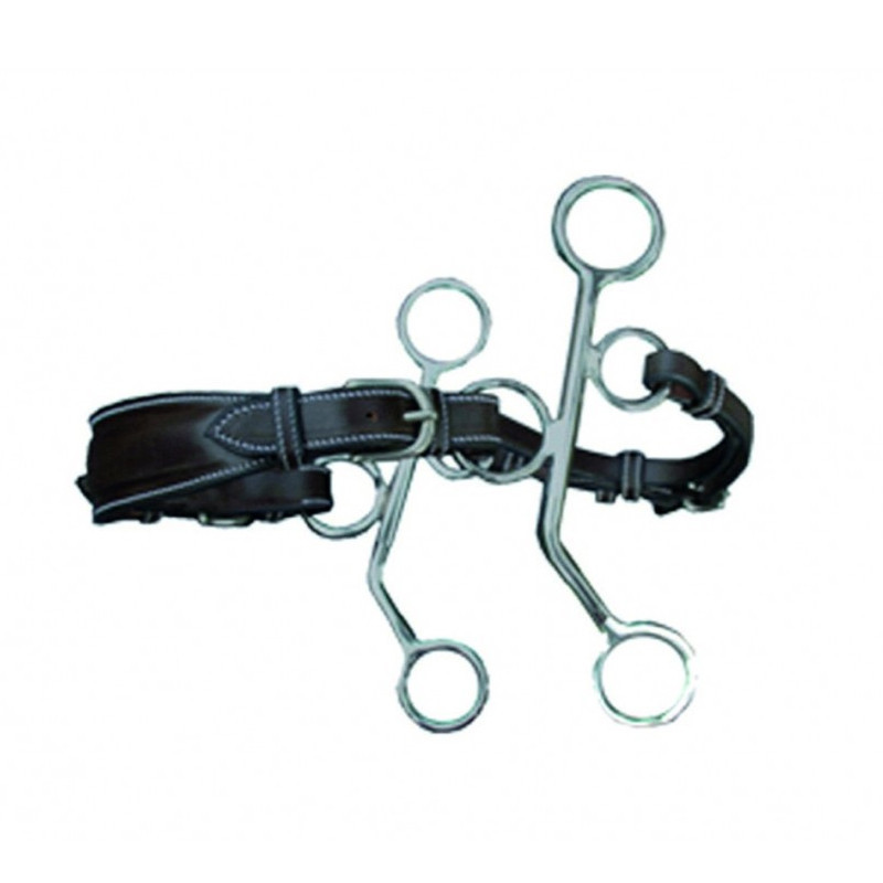 Hackamore Metalab 251108 - Nez En Cuir Tressé - Filet Sans Mors Cheval