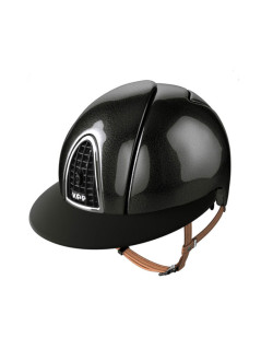 Casque Cromo Shine visière large jugulaire beige Kep coté 