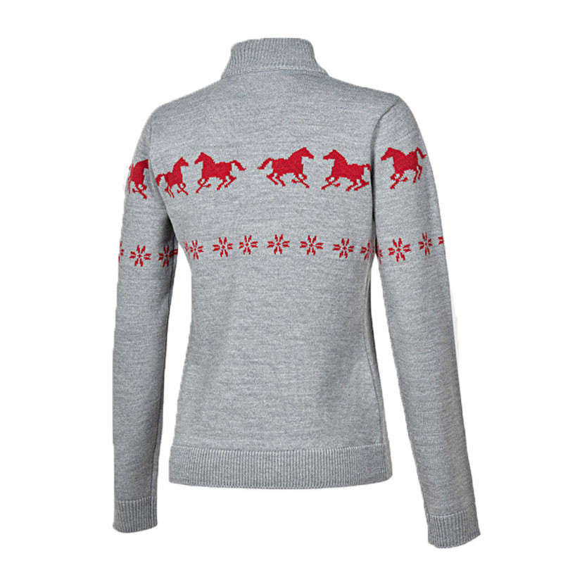 Pull de noël Rudolph Equiline gris 3