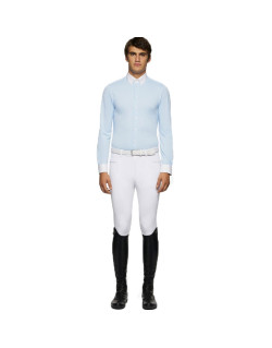 Chemise de concours boutonnée manches longues Cavalleria Toscana bleu 1