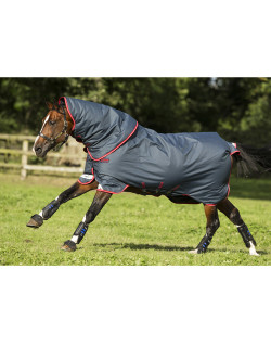 Couverture Amigo Bravo 12 Plus Horseware marine et rouge