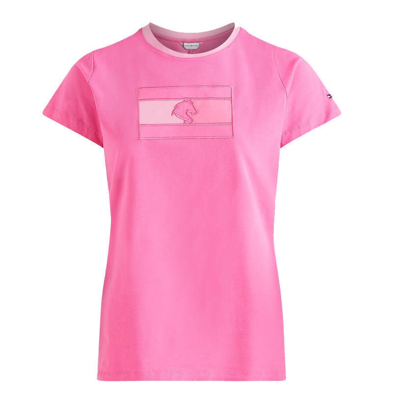 T-Shirt stylé à col rond Tommy Hilfiger rose
