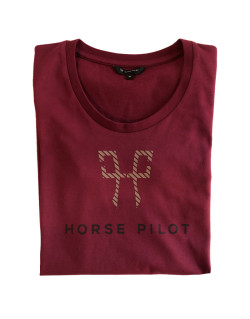 T-shirt Team shirt 2022 femme Horse Pilot dark red face