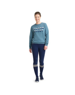 Sweatshirt Team 2022 Femme Horse Pilot bleu clair face