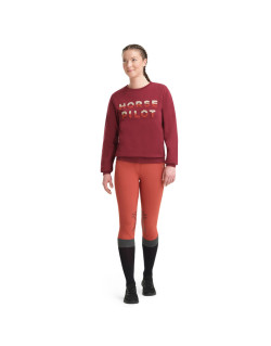 Sweatshirt Team 2022 Femme Horse Pilot bordeaux face