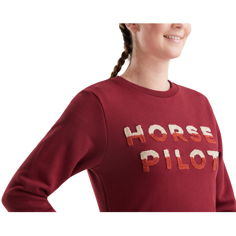 Sweatshirt Team 2022 Femme Horse Pilot bordeaux logo