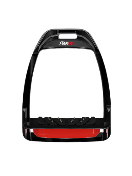 Etriers Hunter incliné Ultra-Gripp Flex-On cadre noir élastomères rouge