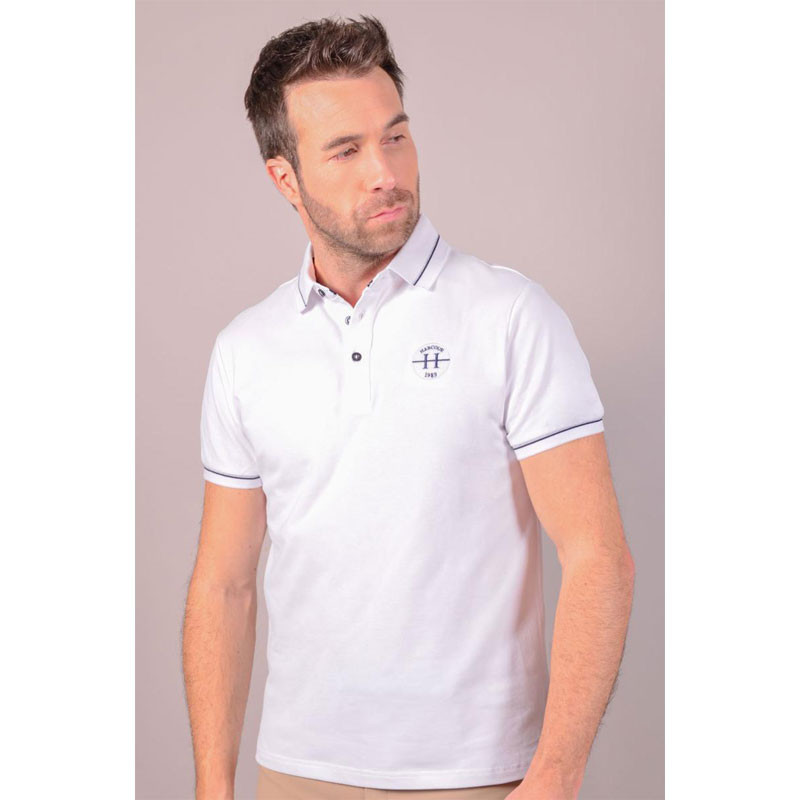 Polo Pampelonne Spring 22 homme Harcour blanc