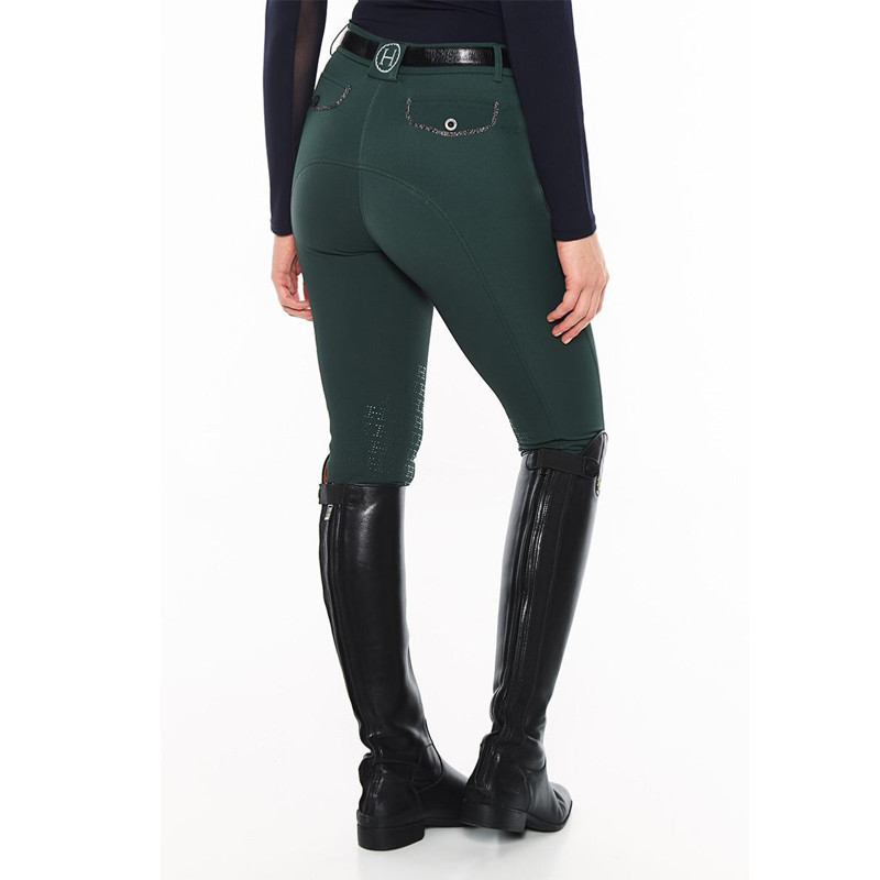 Pantalon Jaltika fix system grip Femme Rider Harcour vert foncé arrière porté