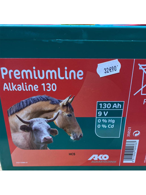 Pile alcaline PremiumLine 9V 130Ah Ako