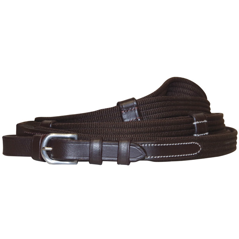 Rênes Complètes Nunn Finer En Cuir Marron Avec Poignées à Boutons - Occasion En Bon état