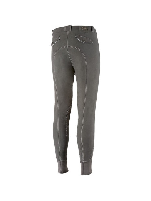 Equi-Theme Pantalon Équitation Unisexe - Coton Élastique, Genouillères, Poches Zippées, Bleu Marine