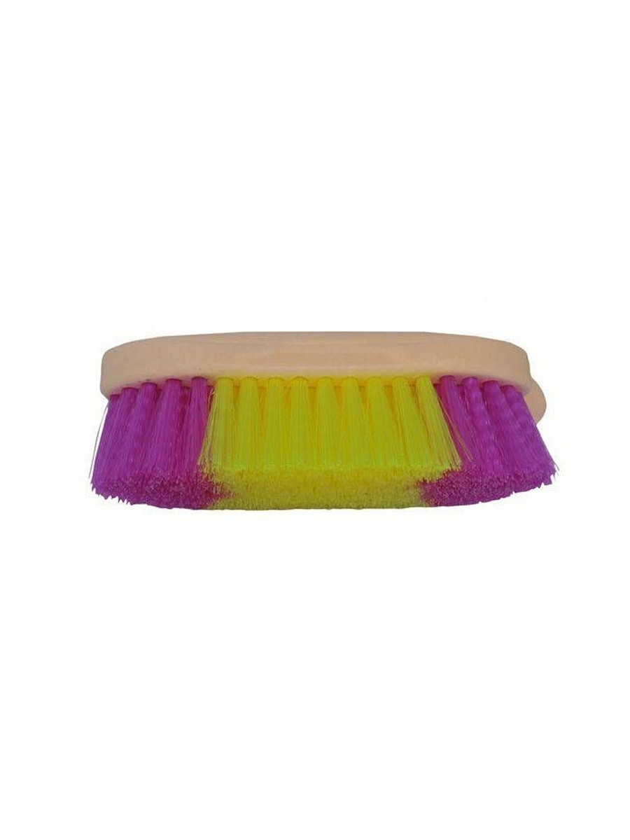 Brosse douce bicolore, support bois avec poignée, pansage du cheval Brosse douce bicolore, support bois avec poignée, pansage du cheval