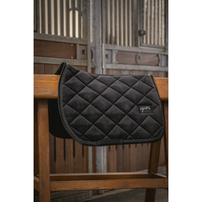Tapis de selle équitation strass Cheval et Poney - 500 gris FOUGANZA