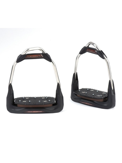 Étriers De Selle Charro Noir Et Orange – Modèle Mexicain En Cuir – Neufs