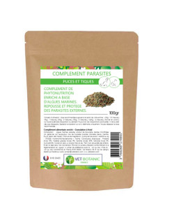 Complément alimentaire parasites externes chat et chien 100g Vet Botanic