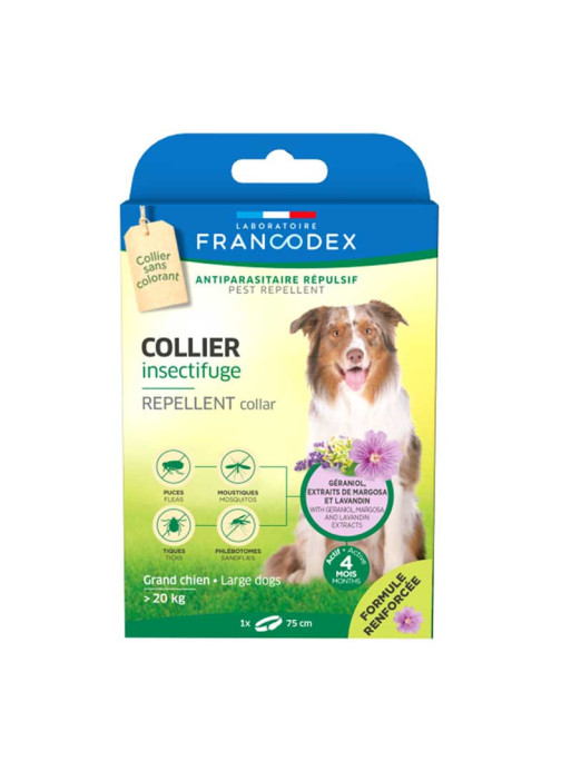 Collier insectifuge formule renforcée grand chien Francodex