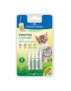 Pipettes insectifuges formule renforcée chaton x4 Francodex