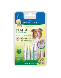 Pipettes insectifuge formule renforcée grand chien x4 Francodex