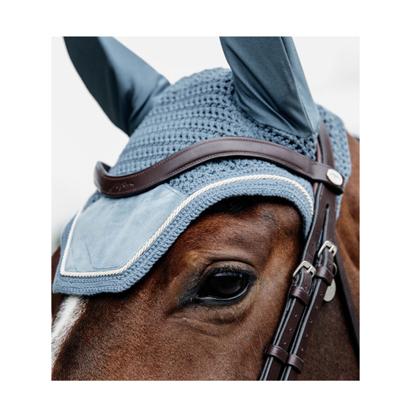 Kentucky Horsewear Noise Reducing Horse Ear Bonnet Wellington Basic Velvet Black