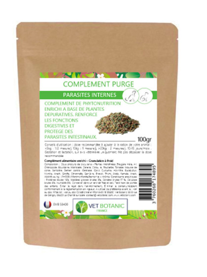 Complément purge pour chien et chat 100g Vet Botanic