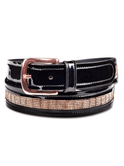 Ceinture en cuir à strass Rose Gold