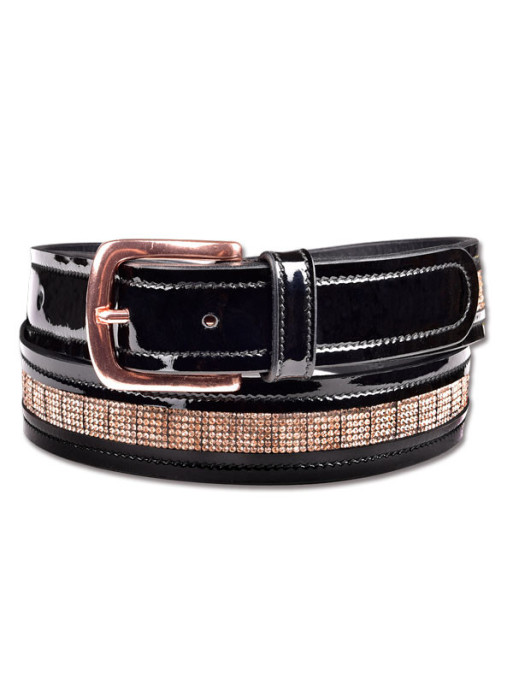 Ceinture en cuir à strass Rose Gold