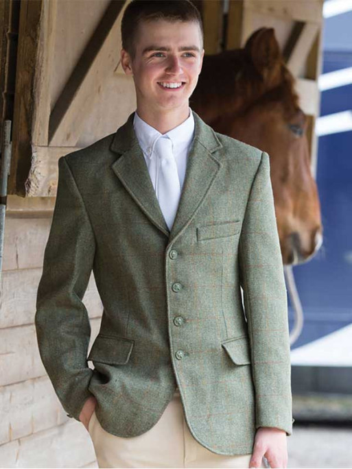 Veste de concours en tweed à carreaux homme