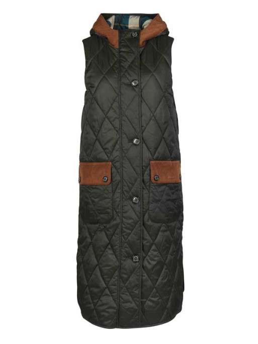 Gilet long sans manches Mickley femme Barbour campagne