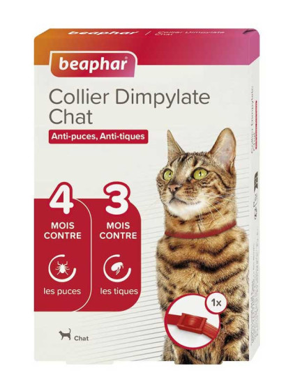 Collier Dimpylate chat Beaphar anti-puces et tiques
