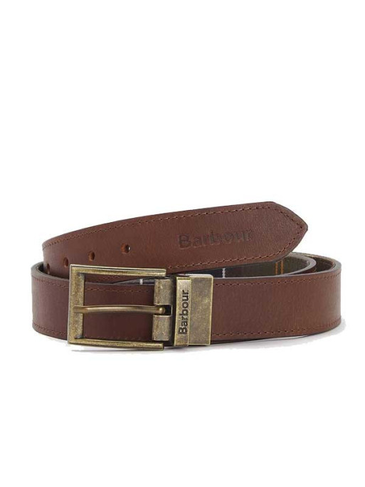 Ceinture réversible cuir et Tartan Barbour