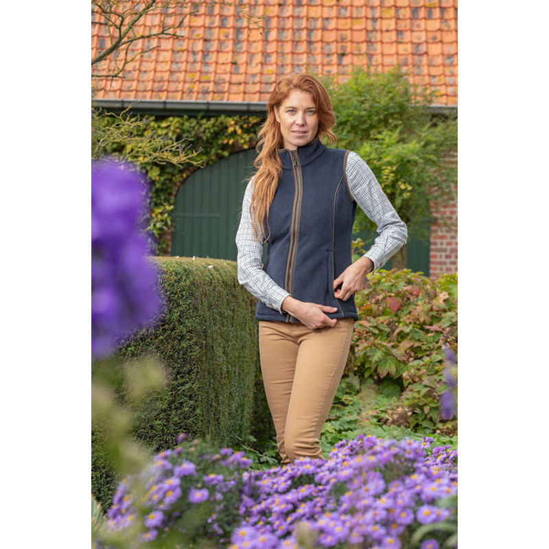 Gilet Femme Mountain Horse – Daim Et Polaire, Tailles XS Et M, Neuf